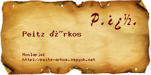 Peitz Árkos névjegykártya